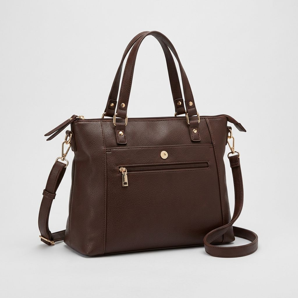 Women's Faux Leather Handbag with Adjustable Strap