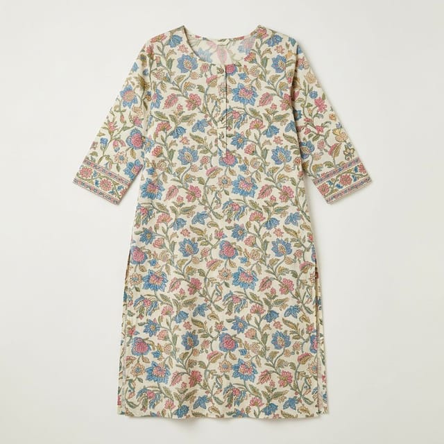 Women's Floral Print Cotton Kurti